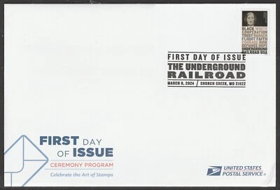 US 5843 The Underground Railroad Laura Haviland Ceremony Program FDC 2024 - Image 1 of 3