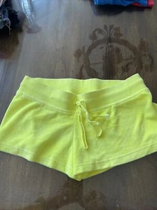 Hard Tail Girls Velour Shorts, Girls XL, Neon Yellow - Picture 1 of 3