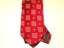 CREMIEUX [ GEOMETRIC/RED ]  men's tie 100% Silk Made in USA