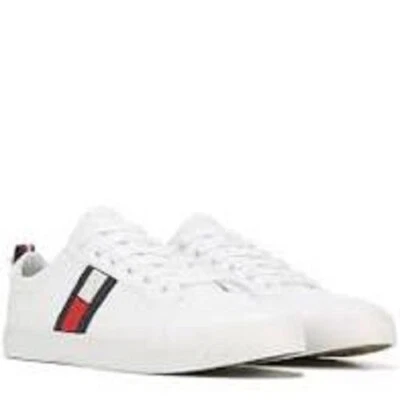 ZAPATILLAS UNISEX NIÑOS TOMMY HILFIGER *BANDERA DEL PATRIMONIO* COLOR~BLANCO TALLA JUVENIL 2 M Foto 1 de 4