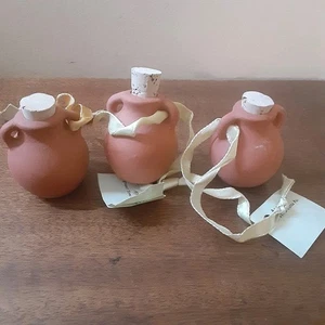 Minature 2" vintage hanging terracotta pots. Lot of 3. - Picture 1 of 6