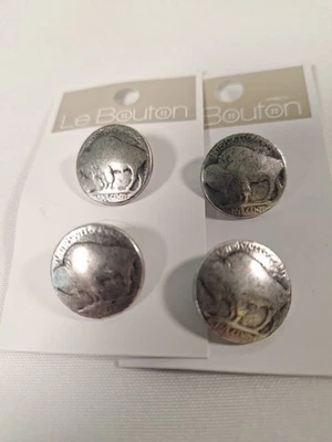 Vintage Buffalo Head Nickel Button Lot Of 4 - Image 1 of 4