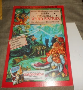Terry Pratchett Wyrd Sisters Genuine Original Card Shop Display Advertising - Picture 1 of 1