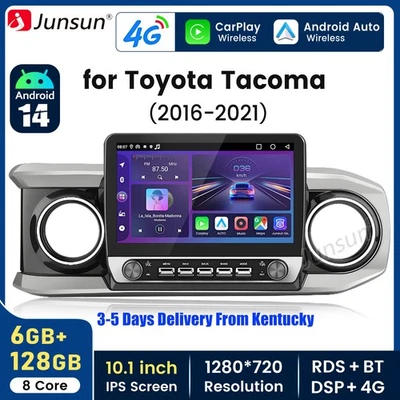 Android 14 10.1"Carplay 6+128GB For Toyota Tacoma 2016-2021 Car Stereo Radio GPS Foto 1 de 4