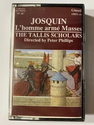 JOSQUIN L'homme Arme Masses The TALLIS SCHOLARS Peter Phillips CASSETTE TAPE - Image 1 of 2