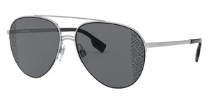 Authentic Burberry Sunglasses Ferry BE3113 1005/87 Silver Full Rim Grey 59MM - Picture 1 of 3