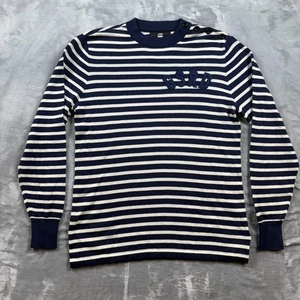 G-Star Zanter Knit Sweater Men L Blue/White Striped Stretchable Crew Neck - Picture 1 of 10