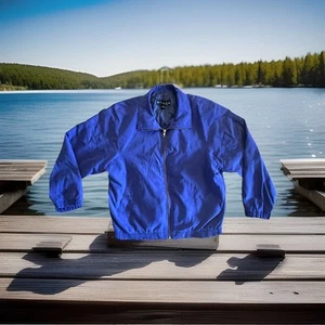 GIACCA SPORT Women’s Blue Jacket Sz Large Zip Front Elastic Cuffs & Waist Band - Picture 1 of 17