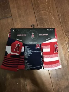 3pk LA Los Angeles Angels Socks MLB PKWY Size 8-12 NWT - Picture 1 of 8