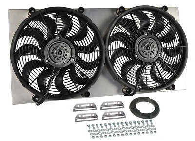 Derale 16843 High Output Dual 17'' Electric RAD Fan/Aluminum Shroud Kit - Image 1 of 3