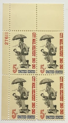 Scott # 1238 US Block Of 4  City Mail Delivery MNH 1963 #27611 - Image 1 of 2