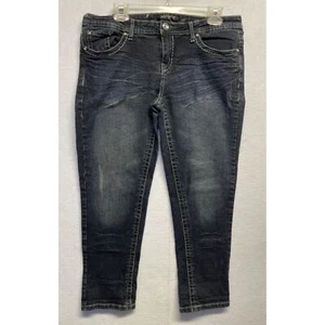 Premiere by Rue 21 Jeans Womens Size 11/12 Rhinestone 5 Pocket Blue - Picture 1 of 16