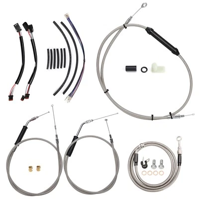 "Juego de cables de acelerador extendidos de barra de 14"" para Harley 12-17 Dyna Street Bob FXDB sin ABS" Foto 1 de 4