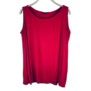 Eileen Fisher Sleeveless Top Sz 1X Solid Pink Rounded Neckline 100% Silk - Picture 1 of 9