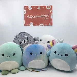 Squishmallows Irina Axolotl, Odile, Janet, Olga, Magela Crab Sealife 5” Bundle - Picture 1 of 4