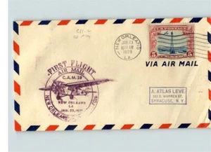 Primer vuelo de correo aéreo 1929 con sello C-11, 23 de enero de 1929 Nueva Orleans - Imagen 1 de 1