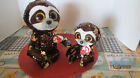 Lot of 2 TY Flippables Beanie Boos 9&quot; &amp; 6&quot; Dangler Sloths-New-Limited Collection
