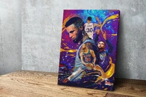 Steph Curry | Golden State Warriors | Sports Art | Canvas - Picture 1 of 3