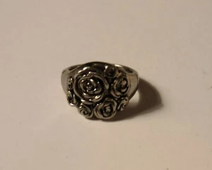 Silberfarbener Rosen Ring - Bild 1 von 2