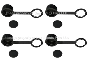 4-Pk REAR VENT CAPS Gasket Tethered Gott Rubbermaid Essence Wedco Briggs Rotopax - Picture 1 of 10