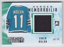 2016-17 LEAF ITG HEROES PROSPECTS OWEN NOLAN JERSEY 10/10 EMERALD HM-33 Sharks