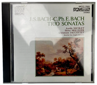 Johann Sebastian Bach Trio Sonatas Aurele Nicolette CD 38C37-7093 DENON 1984 - Image 1 of 4