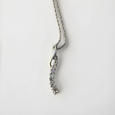 Sterling Silver White Sapphire Infinity Journey Pendant Necklace Alwand Vahan - Image 1 of 4