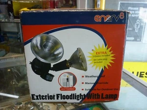 ENERV8 EXTERIOR FLOODLIGHT WITH LAMP WEATHERPROOF MOTION ACTIVATED IN BOX ! - Picture 1 of 12