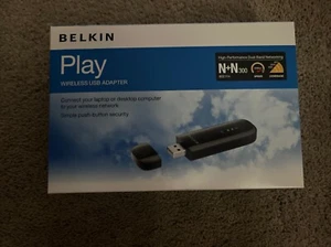 Belkin F7D4101 Play Bezprzewodowy wysokowydajny dwuzakresowy adapter LED USB - Zdjęcie 1 z 9