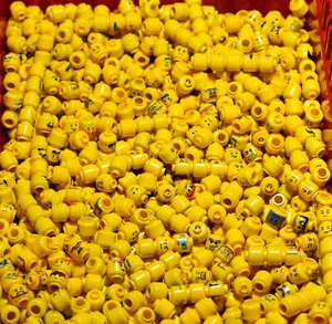 Lego Minifigure Heads Lot of 50 Yellow Parts Random Selection Faces City  Space - Picture 1 of 12