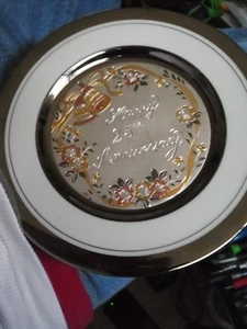 The Art of Chokin Dynasty "Happy 25th Anniversary" Miniature Collector Plate - Picture 1 of 2
