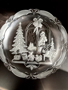 Plato redondo para servir vacaciones Crystal Clear Studios 1992 Christmas Joy 14" - Imagen 1 de 8
