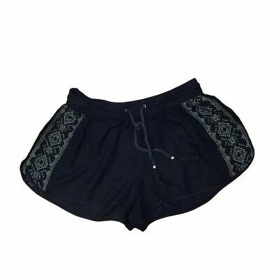 Pantalones Cortos Derek Heart Mujer Talla M Negro Cintura Elástica Rayón Foto 1 de 4