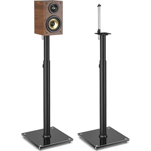Speaker Stands Pair 32.4-43 Inch Height Adjustable Stands for Bookshelf & Sately - Picture 1 of 7