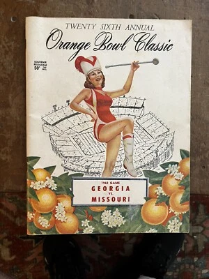 1960 Orange Bowl Georgia vs Missouri football program/FRAN TARKENTON/MEL WEST!!! - Image 1 of 4