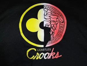 Crooks & Castles Unisex Grande Negro Sudadera con Capucha Colorido Logo Cordón Abrazos - Imagen 1 de 4