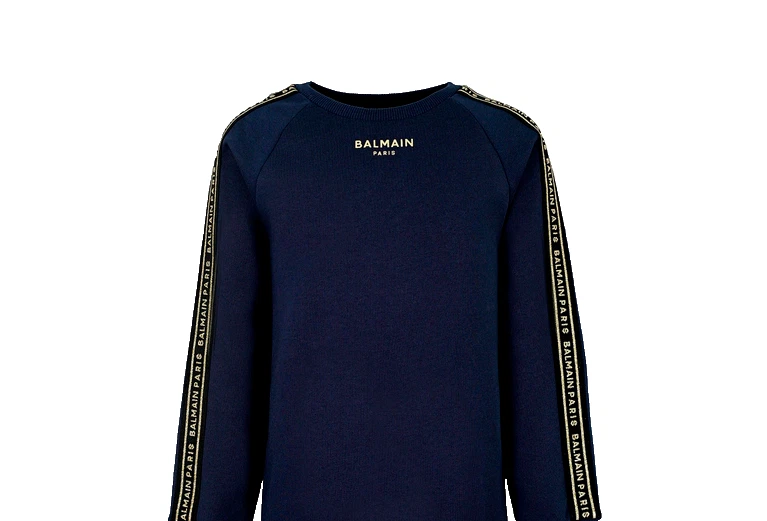 Moletom BALMAIN LOGOTIPO ACABAMENTO AZUL BT4Q70 649 - Imagem 1 de 1