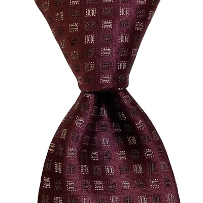 Corbata ajustada de seda/viscosa para hombre MICHAEL KORS de diseñador geométrica púrpura/gris usada en excelente estado Foto 1 de 3