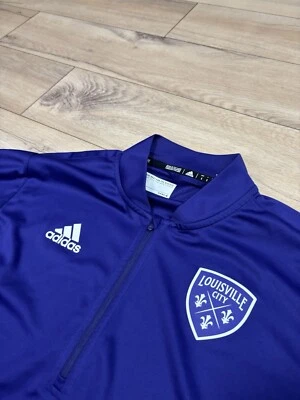 2021 Adidas Men Louisville City FC Soccer Purple Crewneck Sweatshirt Player Sz S - Image 1 of 4
