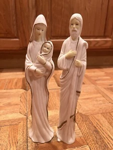 Vintage Ceramic Figurine Mary Jesus and Joseph Slim Nativity Scene Christmas - Picture 1 of 12
