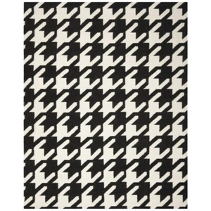 SAFAVIEH Dhurries DHU570A Handwoven Black / Ivory Rug - Picture 1 of 19