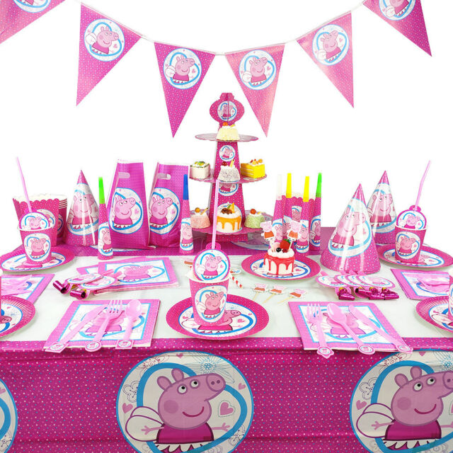 29pcs Peppa Pig Birthday Decorations Cartoon Aluminium Foil