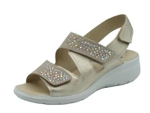 ENVAL Soft 5778822 Capra Platino Sandali Confort per Donna in pelle con zeppa ba - Imagen 1 de 3
