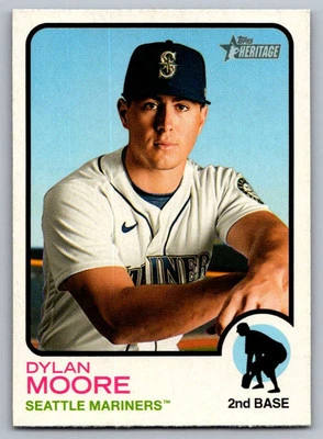 2022 Topps Heritage Dylan Moore Seattle Mariners #251 - Image 1 of 2