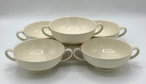 Vintage Wedgwood Edme Queensware Cream Soup Bowls 5 1/4" Double Handle Set of 5 - Picture 1 of 6