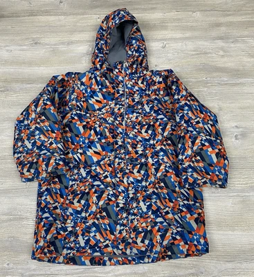 Columbia Omni Heat Boys L Snowboard Ski Winter Coat Blue Orange Geometric - Image 1 of 4