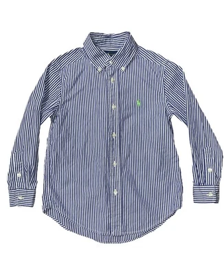 RALPH LAUREN Boy’s Button Down Shirt Blue White Striped Collared Size 5 - Image 1 of 4