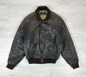 Chaqueta Chevignon Francia Vintage Años 80 Cuero Marrón Desteñido Talla L... - Imagen 1 de 14
