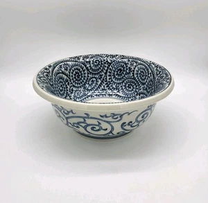 Takahashi Imari Oriental Porcelain Decorative Blue White Bowl 9.75" Japanese - Picture 1 of 14