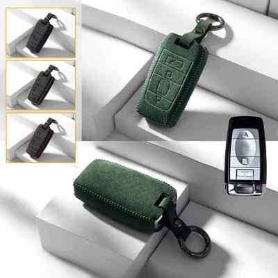 For Rolls Royce Phantom Wraith Editio Badge Suede Leather Car Key Fob Case Cover - Image 1 of 4